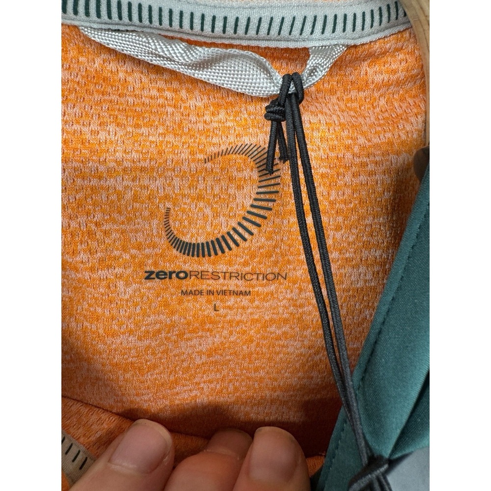 Zero Restriction Tyson Hoodie Blaze Orange Green‎ Performance Golf Men's L NWT - Picture 3 of 7
